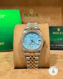 رولکس دیت جاست صفحه آبی Rolex datejust نگین دار