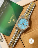 رولکس دیت جاست صفحه آبی Rolex datejust نگین دار